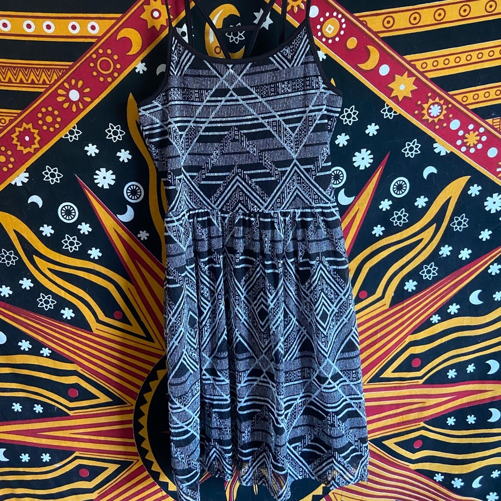 No Boundaries Black zig-zag dress